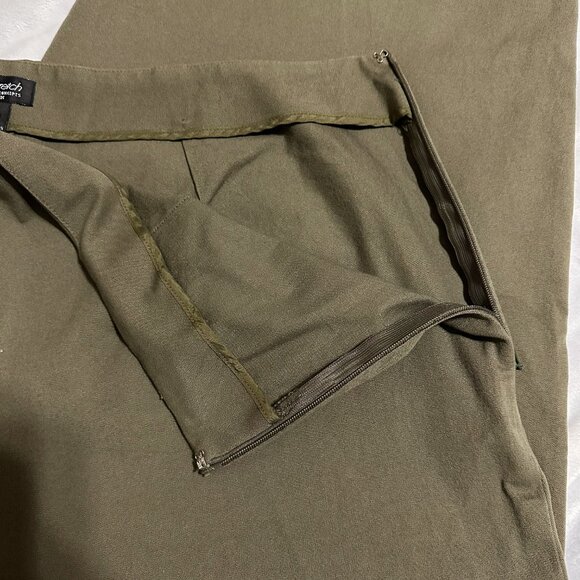 LOT: INC Stretch Woman Side Zip Entry Stretch Pants Green, 2pc - Picture 5 of 12